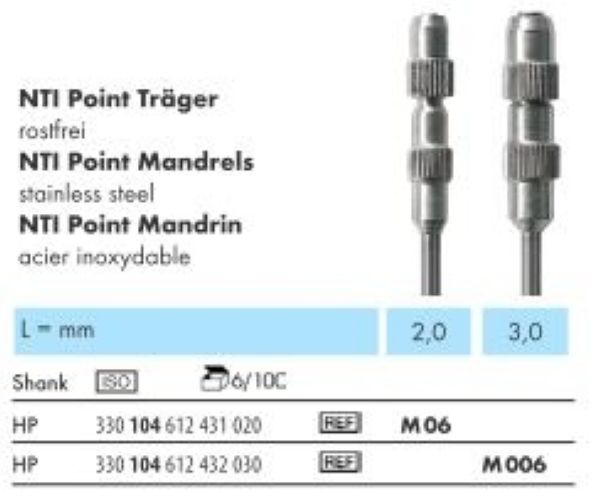 Point Mandrell für Okklusalpolierer 2 mm